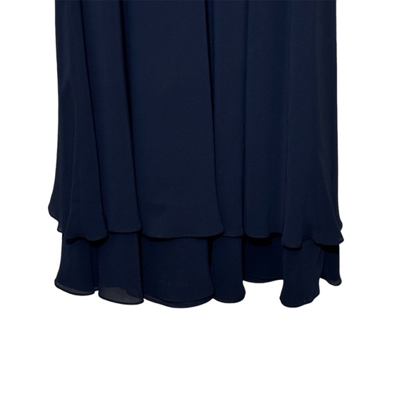 Vintage Ann Taylor Navy Blue Silk blend maxi dress with sheer overlay. Women’s 6 - Picture 4 of 8